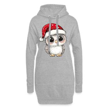 hibou Noël mignon Noël mignon Noël - Sweat-shirt à capuche long Femme - gris chiné - Devant