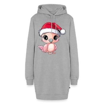 Flamingo Noël mignon Noël mignon Noël - Sweat-shirt à capuche long Femme - gris chiné - Devant
