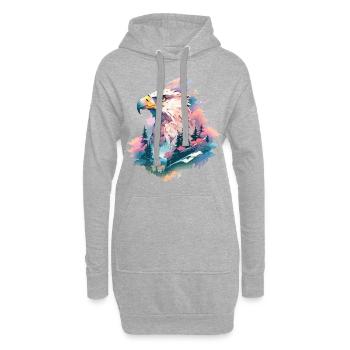 Eagle Head, Nature, Nature sauvage, Forêt, Arbres, Montagnes - Sweat-shirt à capuche long Femme - gris chiné - Devant