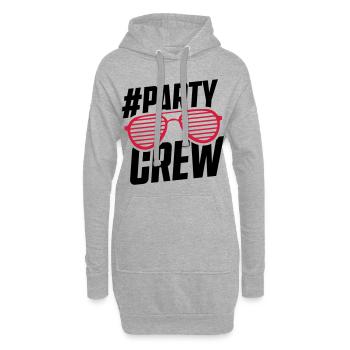 lunettes de soleil party crew - Sweat-shirt à capuche long Femme - gris chiné - Devant