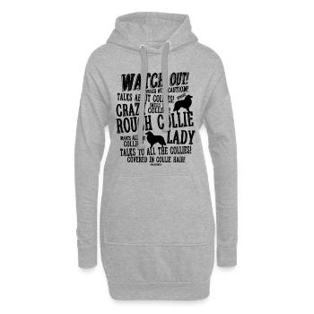 Méfiez-vous de Rough Collie B - Sweat-shirt à capuche long Femme - gris chiné - Devant