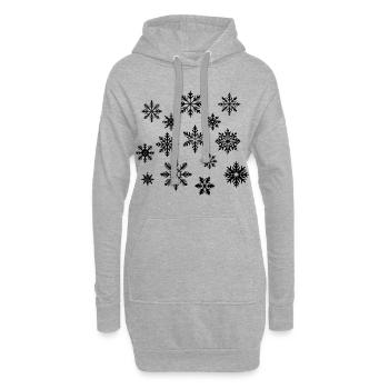 Flocons - Sweat-shirt à capuche long Femme - gris chiné - Devant