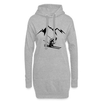 Skieur skieur - Sweat-shirt à capuche long Femme - gris chiné - Devant
