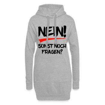 Nein! Sonst noch Fragen? - Hoodie-Kleid - Grau meliert - Vorne