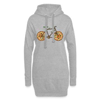 Jeu de mots sur la pizza avec l’Art de la bicyclette pour cycliste amateur de pizza - Sweat-shirt à capuche long Femme - gris chiné - Devant