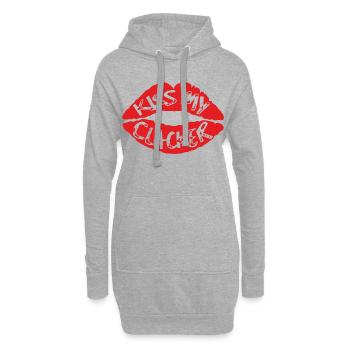 Kiss My Clacker Mistress Dita a inspiré Clem Wear - Sweat-shirt à capuche long Femme - gris chiné - Devant