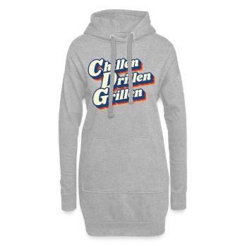 Angler Fische fangen, Angeltour, Angelurlaub - Hoodie-Kleid - Grau meliert - Vorne