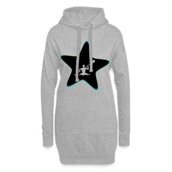Star de kayak - Sweat-shirt à capuche long Femme - gris chiné - Devant