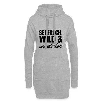 Sei Frech wild und wunderbar schwarz - Hoodie-Kleid - Grau meliert - Vorne