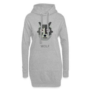 Texte de loup gris - Sweat-shirt à capuche long Femme - gris chiné - Devant