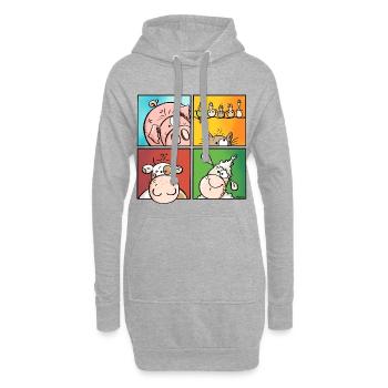 Funny Farm - Hoodie-Kleid - Grau meliert - Vorne
