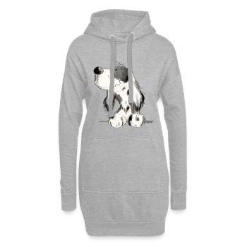 Cadeau de bande dessinée Setter I Dogs - Sweat-shirt à capuche long Femme - gris chiné - Devant