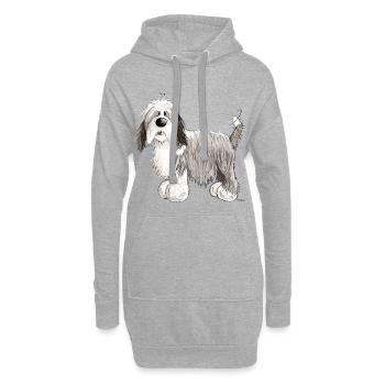 Bearded Collie - Sweat-shirt à capuche long Femme - gris chiné - Devant