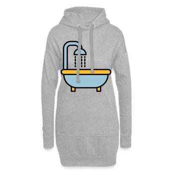 Baignoire - Sweat-shirt à capuche long Femme - gris chiné - Devant