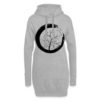 Lebensbaum Zen Baum Herbst - Hoodie-Kleid - Grau meliert - Vorne