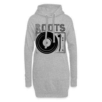 roots dj Symbol Plattenspieler icon Logo Grafik - Hoodie-Kleid - Grau meliert - Vorne