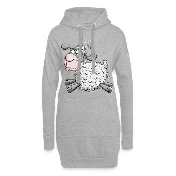Moutons lamentés I Drôles de moutons I amusants - Sweat-shirt à capuche long Femme - gris chiné - Devant