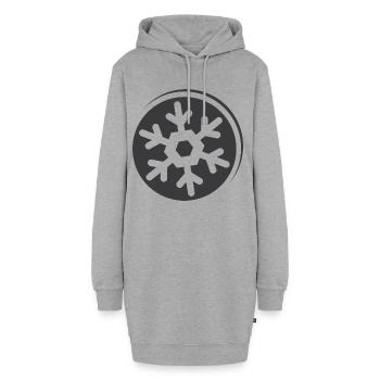 Snowflake Snow Symbol Icon Logo Crystal - Sweat-shirt à capuche long Femme - gris chiné - Devant
