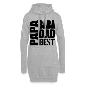 Cadeaux pour la fête des pères - PAPA MULTILINGUAL - Sweat-shirt à capuche long Femme - gris chiné - Devant