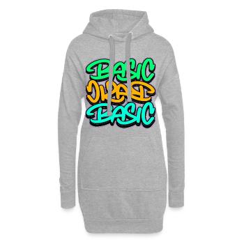 Urban Graffiti Basic Dreifach Schrift - Hoodie-Kleid - Grau meliert - Vorne