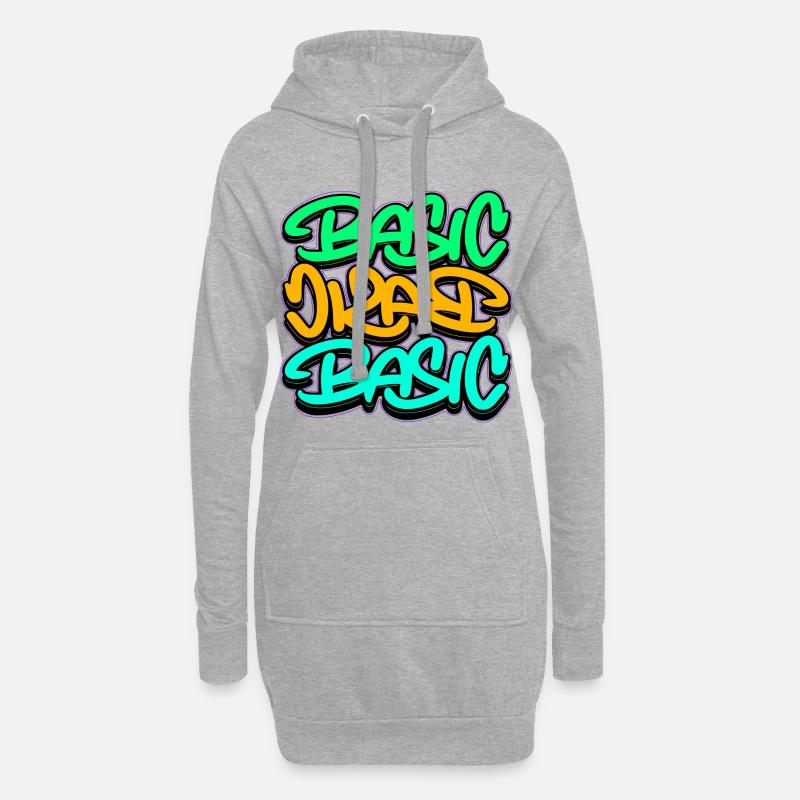 Urban Graffiti Basic Dreifach Schrift - Hoodie-Kleid - Grau meliert