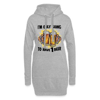 Drinking Biertrinker Bierliebhaber Biershirt - Hoodie-Kleid - Grau meliert - Vorne