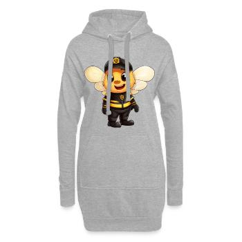Police des abeilles - Sweat-shirt à capuche long Femme - gris chiné - Devant