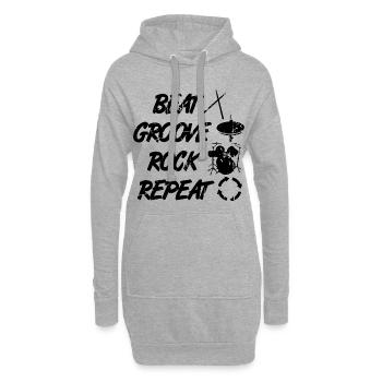 Percussion Techniques - Sweat-shirt à capuche long Femme - gris chiné - Devant