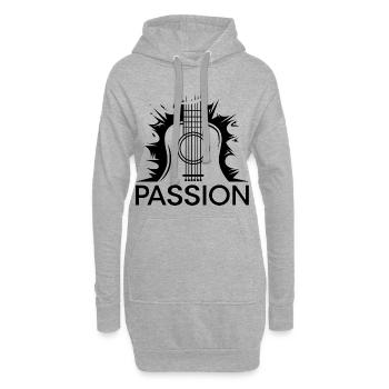 passion guitare musique passion guitariste icône - Sweat-shirt à capuche long Femme - gris chiné - Devant