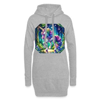 Fantaisie Licorne Chevaux Fans Licorne Amoureux - Sweat-shirt à capuche long Femme - gris chiné - Devant