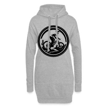 Vtt - Sweat-shirt à capuche long Femme - gris chiné - Devant