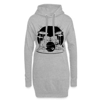 Graphiques de batterie - Sweat-shirt à capuche long Femme - gris chiné - Devant