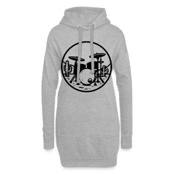 Graphiques de batterie - Sweat-shirt à capuche long Femme - gris chiné - Devant
