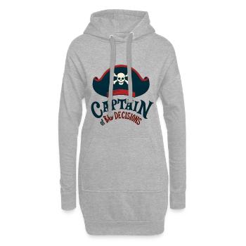 Captain of Bad Decisions - Hoodie-Kleid - Grau meliert - Vorne