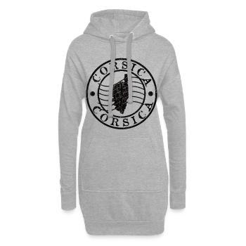 Tampon Corsica - Sweat-shirt à capuche long Femme - gris chiné - Devant