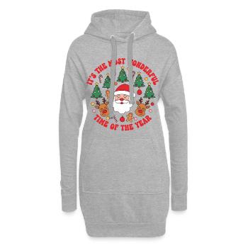 X-mas - It's the most wonderful time of the year - Hoodie-Kleid - Grau meliert - Vorne