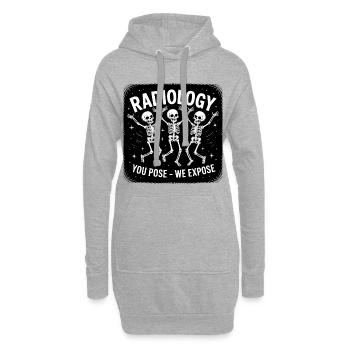 Radiologie Skelette Tanzen - Hoodie-Kleid - Grau meliert - Vorne