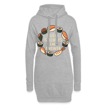 Le sushi est toujours la solution - Sweat-shirt à capuche long Femme - gris chiné - Devant