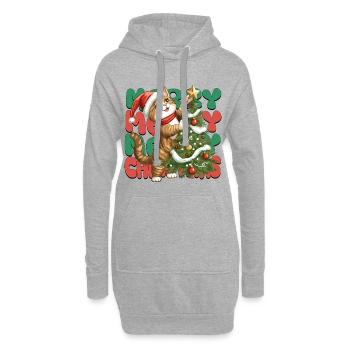 Chat Arbre de Noël Noël Noël Mignon Drôle - Sweat-shirt à capuche long Femme - gris chiné - Devant