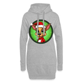 Noël des fourmis / Fourmi du Père Noël - Sweat-shirt à capuche long Femme - gris chiné - Devant