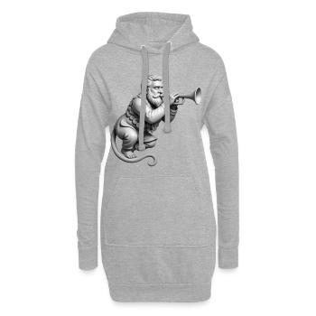 TRUMPET GARGOYLE - black & white - Sweat-shirt à capuche long Femme - gris chiné - Devant