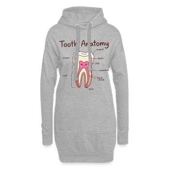 Dentiste assistant dentaire en anatomie dentaire - Sweat-shirt à capuche long Femme - gris chiné - Devant