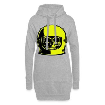 Skull Helm Popart - Hoodie-Kleid - Grau meliert - Vorne