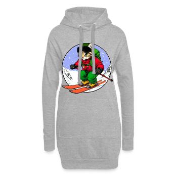 Skier Cat Freeride - Sweat-shirt à capuche long Femme - gris chiné - Devant