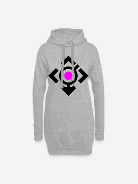 LGBT-Symbol - Hoodie-Kleid - Grau meliert