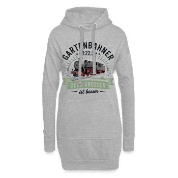 Gartenbahn Eisenbahn Garten Spur G Modelleisenbahn - Hoodie-Kleid - Grau meliert - Vorne