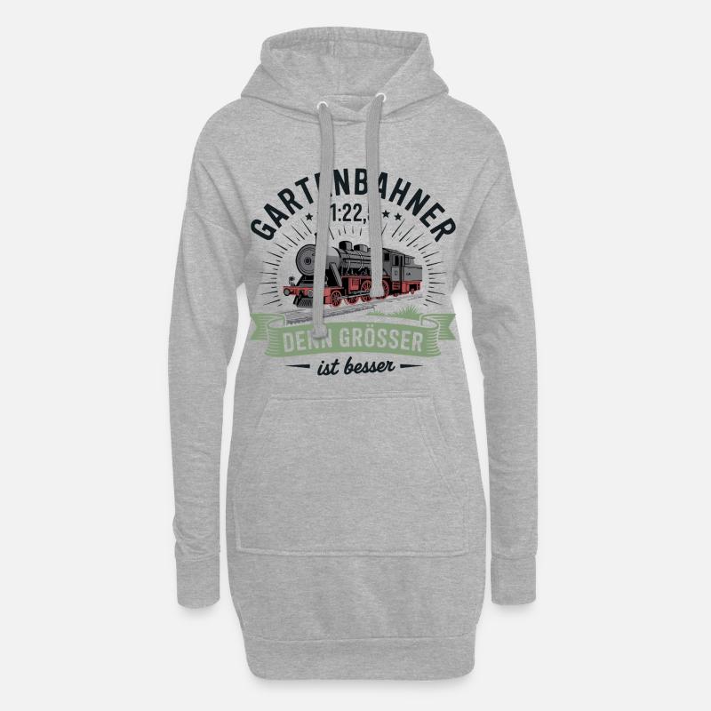Gartenbahn Eisenbahn Garten Spur G Modelleisenbahn - Hoodie-Kleid - Grau meliert