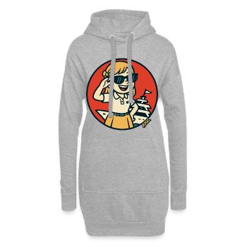 Sunny Sailor Circle Kunst - Hoodie-Kleid - Grau meliert - Vorne