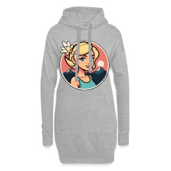 Sonnenbeschienene Bergjungfrau - Hoodie-Kleid - Grau meliert - Vorne