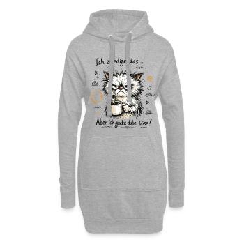 Ich erledige das lustiger Büro Spruch - Hoodie-Kleid - Grau meliert - Vorne